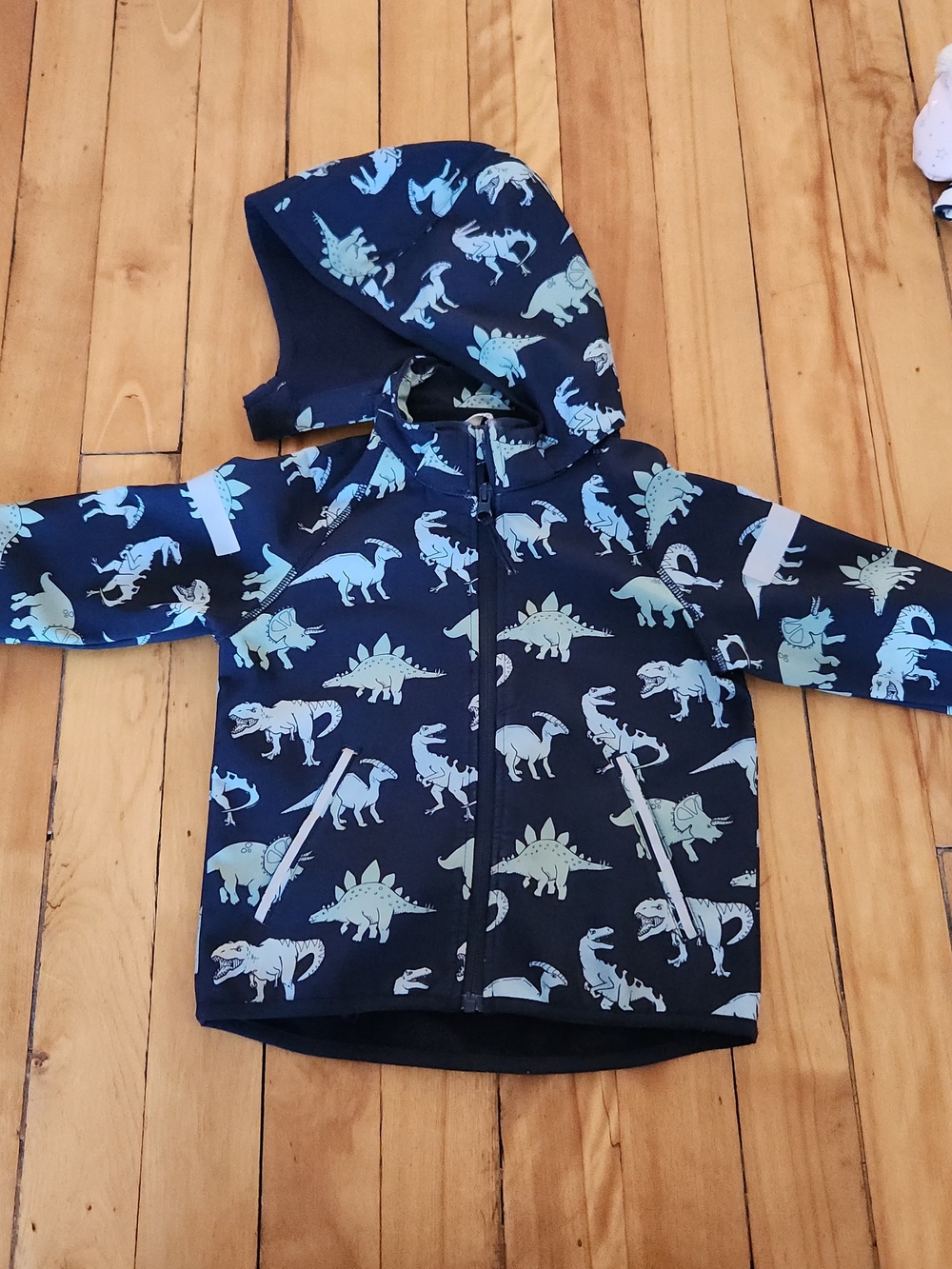 H&M Navy Blue Hoodie with Light Blue Dinosaur Print